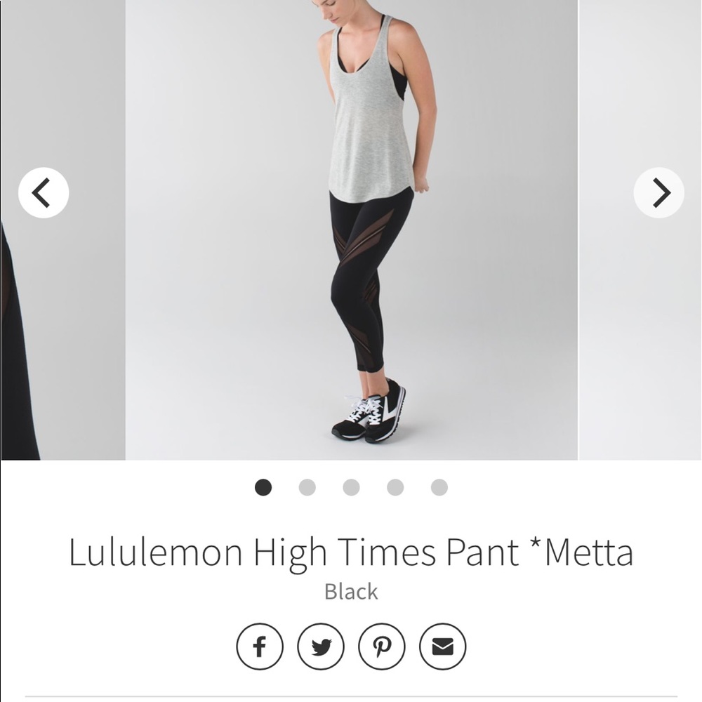 Lululemon High Times Pant *Metta Black Sz 6